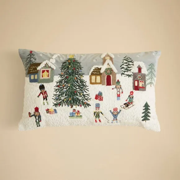 Christmas Scene Rectangle Cushion 2