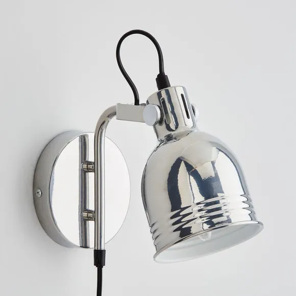 Issac Chrome Effect Plug In Wall Light 2