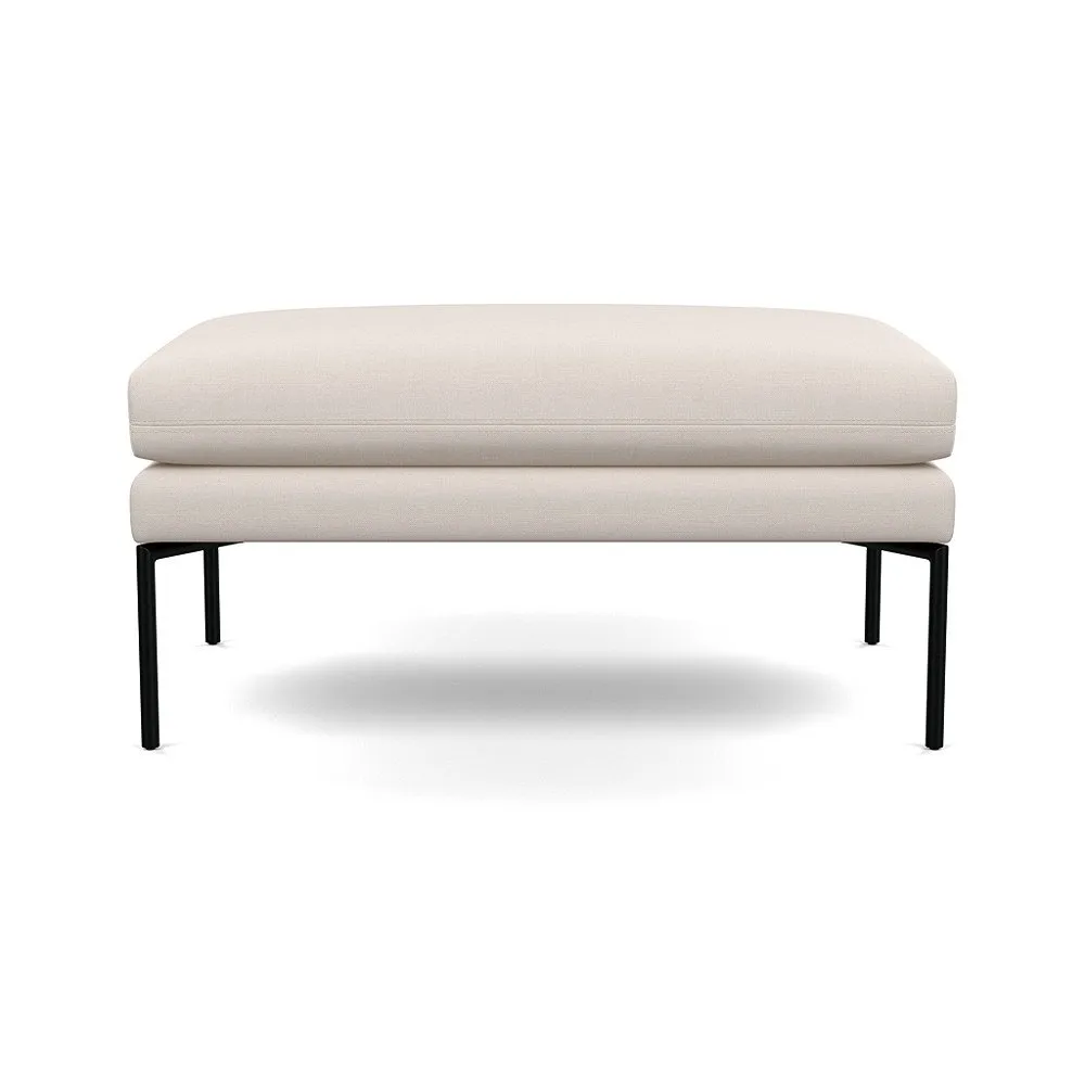 Heal's Matera Large Ottoman Siena Cotton Natural Black Feet
