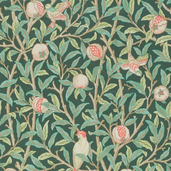 Jolene William Morris Bird & Pomegranate Print Velvet Footstool 5