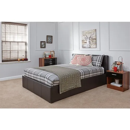 End Lift Ottoman King Size Bed In Brown