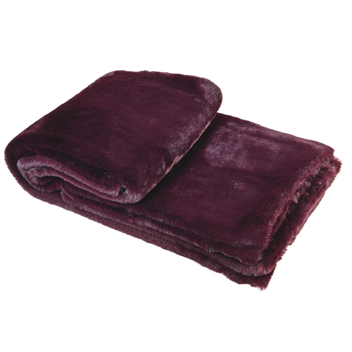 Faux Fur Throw, Wine