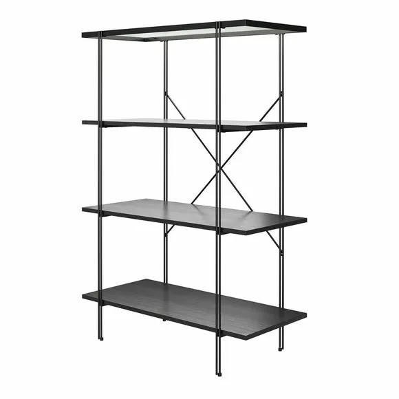 Wainwright 4 Shelf Bookcase, Black Oak 5