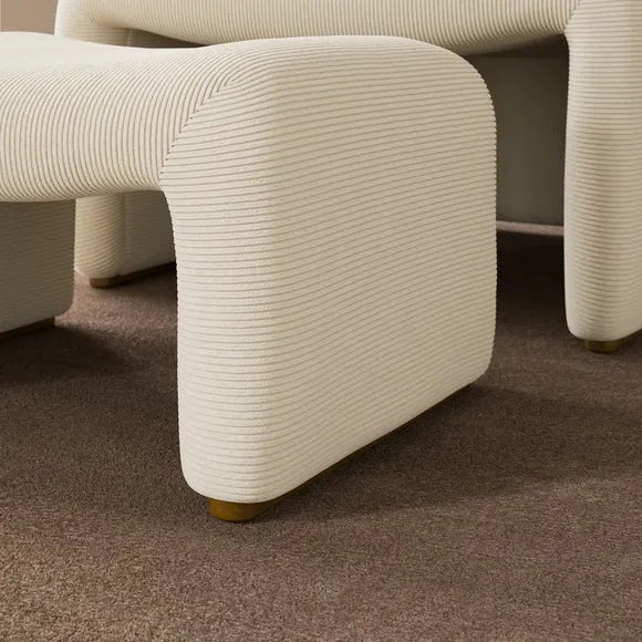 Monty Ribbed Chenille Accent Chair And Footstool 5