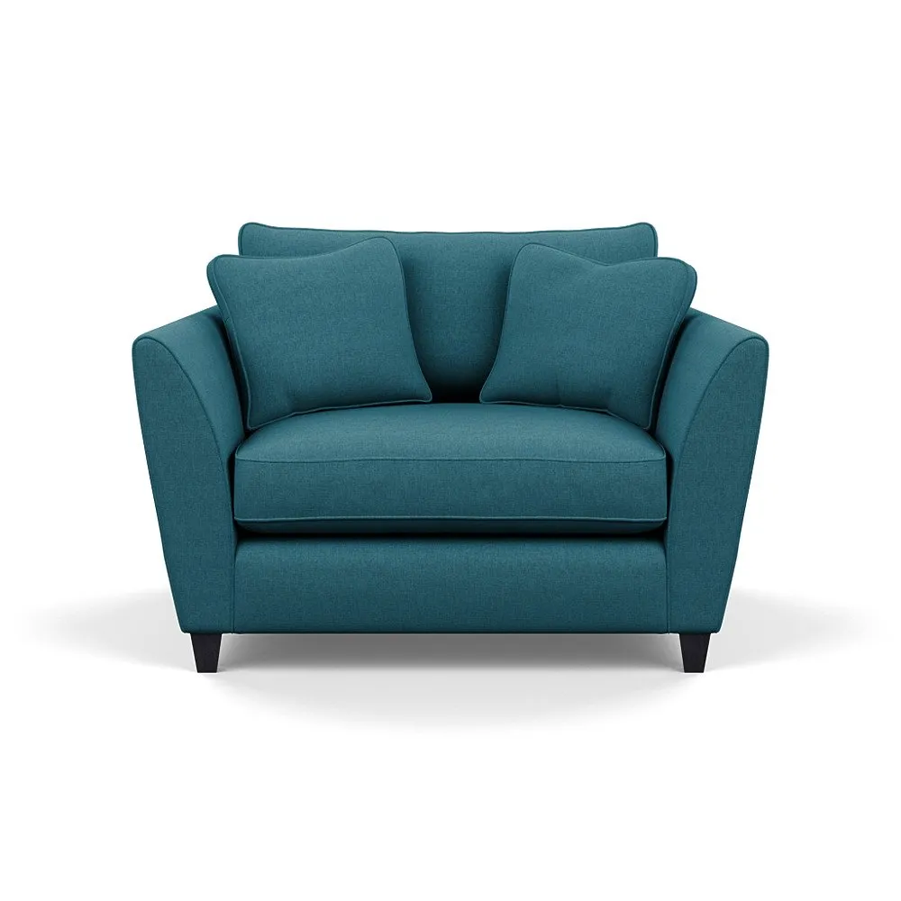 Heal's Torino Loveseat Brushed Cotton Cadet Black Feet