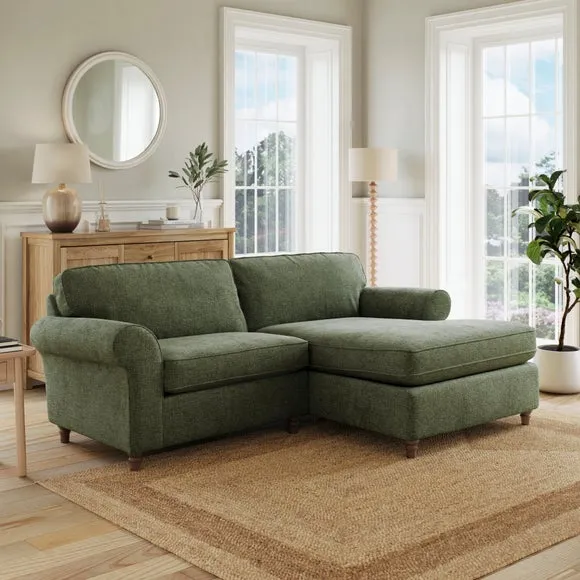 Flori Chenille Soft Texture Corner Chaise Sofa 1