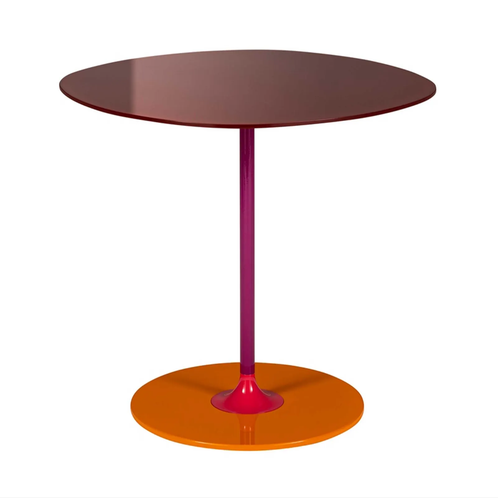 Kartell Thierry Side Table 45X45X45 Burgundy, Round, Red Glass | Barker & Stonehouse 3