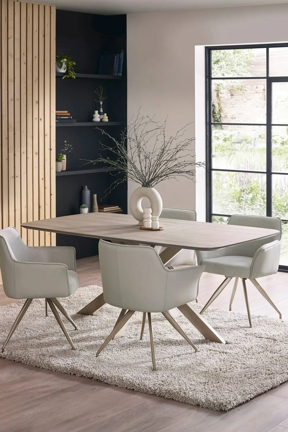 Julian Bowen Noah Rectangular 4-6 Seater Dining Table in Taupe 2