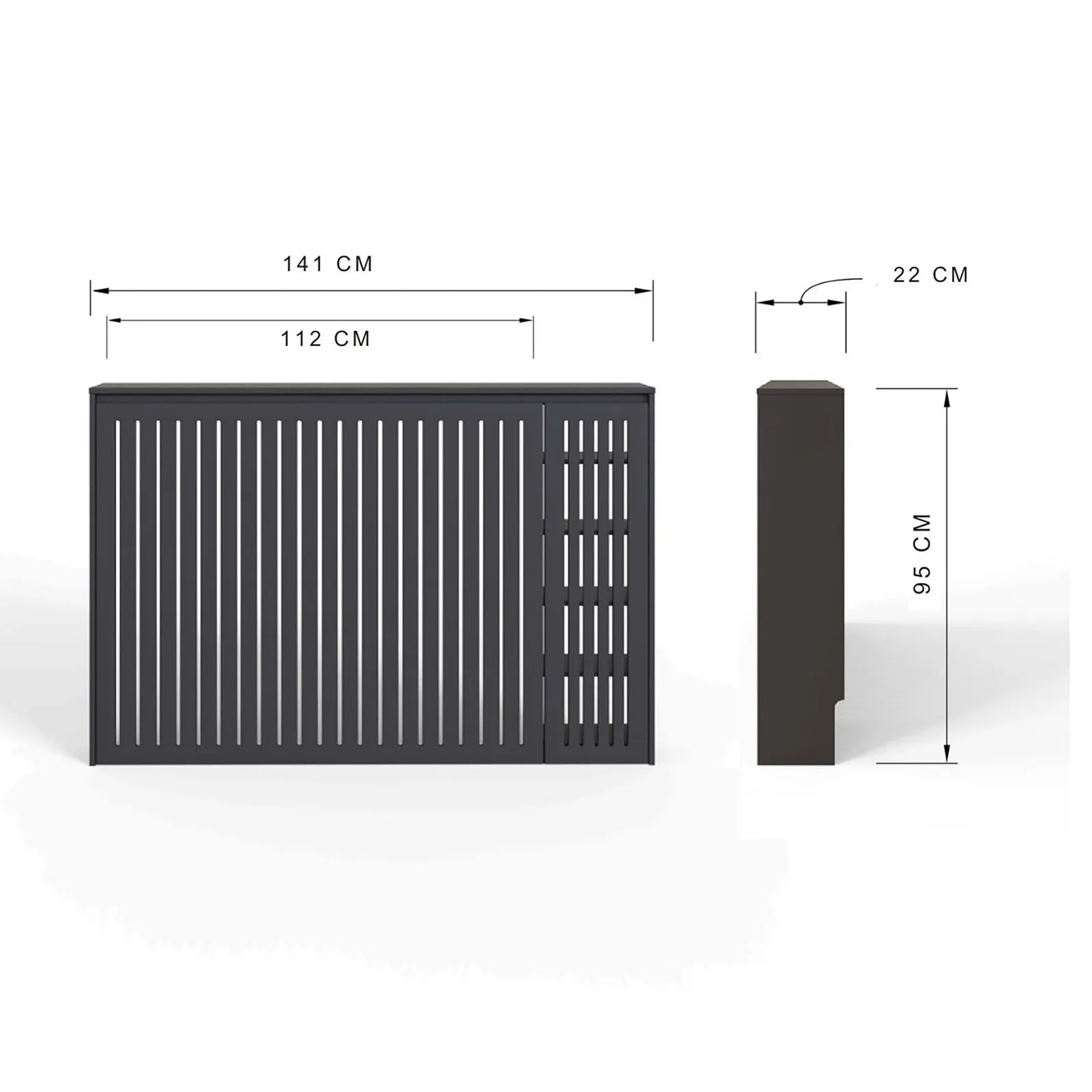 GFW Cooper Storage Radiator Cover in Black 6