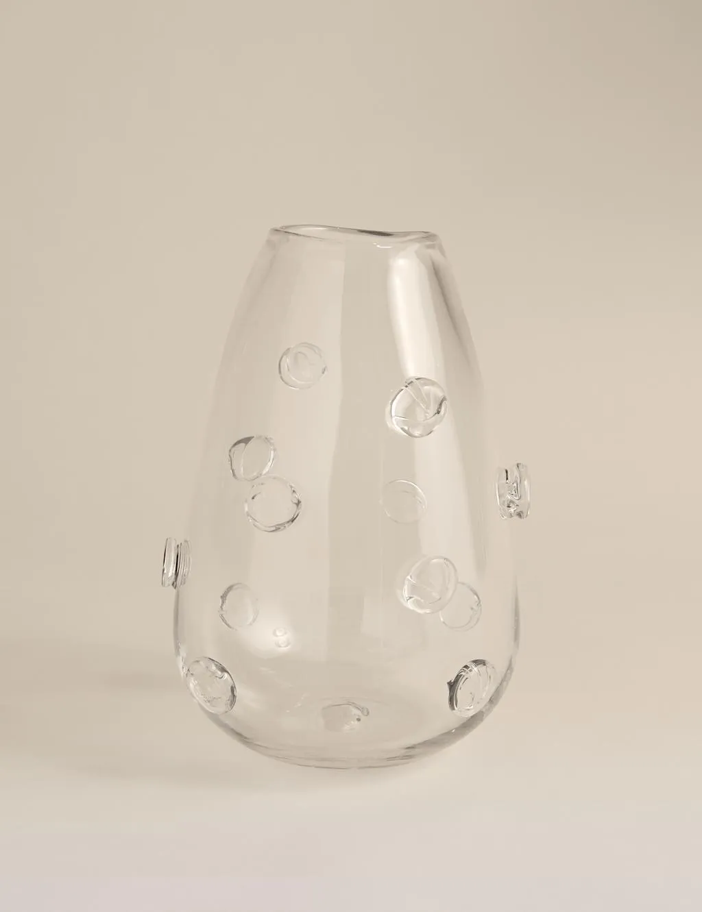 M&S 3D Raised Bobble Glass Vase Clear