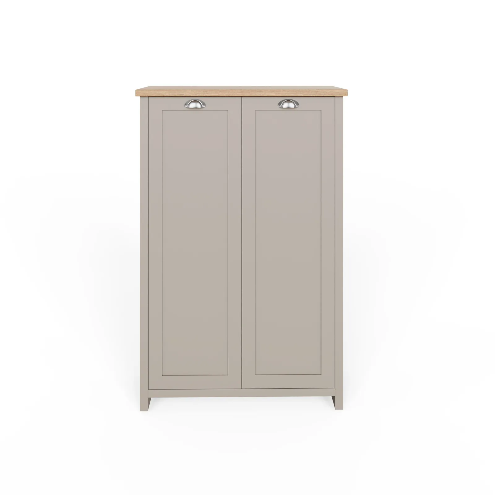 GFW Lancaster 2 Door Shoe Cabinet in Grey 3