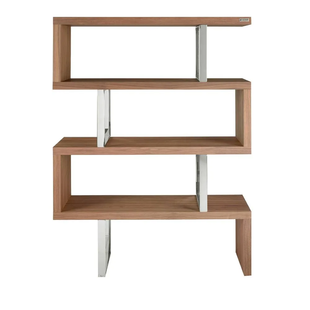 Angel Cerda Walnut & Steel Shelving, 130x35x170 cm in Brown 2