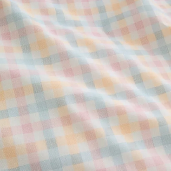 Mila Gingham 100% Cotton Duvet Cover and Pillowcase Set 4