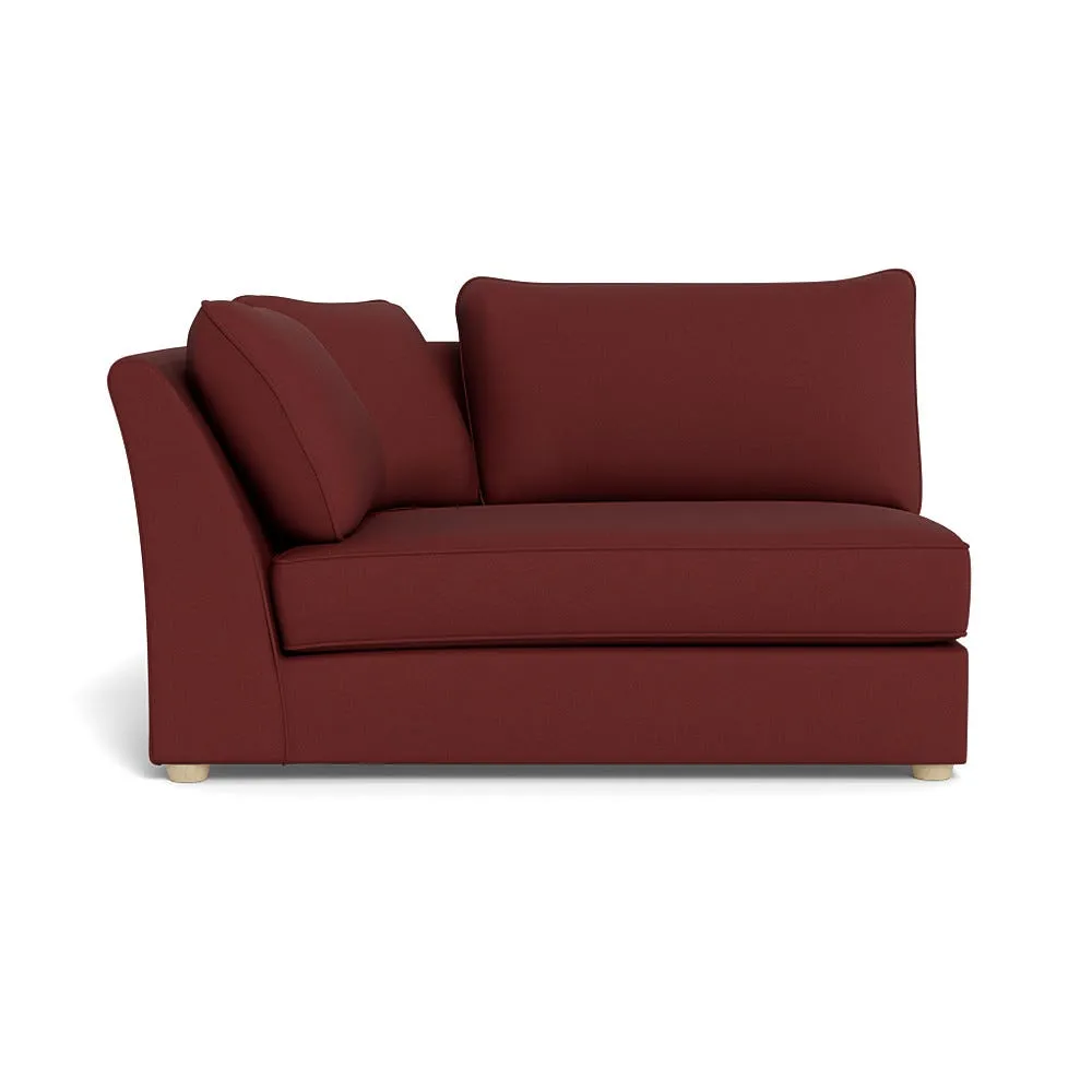 Heal's Tailor Large Curved Left Hand Facing Corner Unit Capelo Linen-Cotton Etruscan Red Natural Feet
