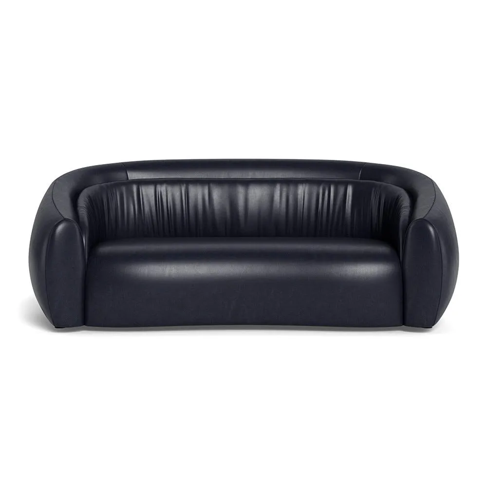 Heal's Flora 3 Seater Sofa Stonewash Leather Black 1