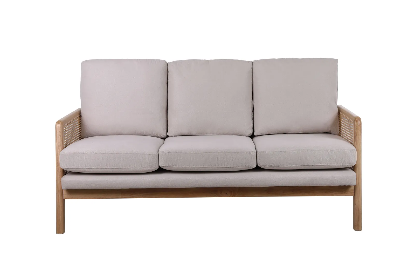 Birlea 3 Seater Sofa Settee Rattan White Fabric Ivy 5