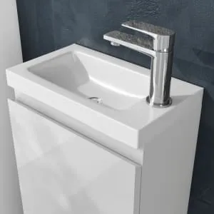 Halite Waterproof White Vanity Unit with Basin - 400mm 2