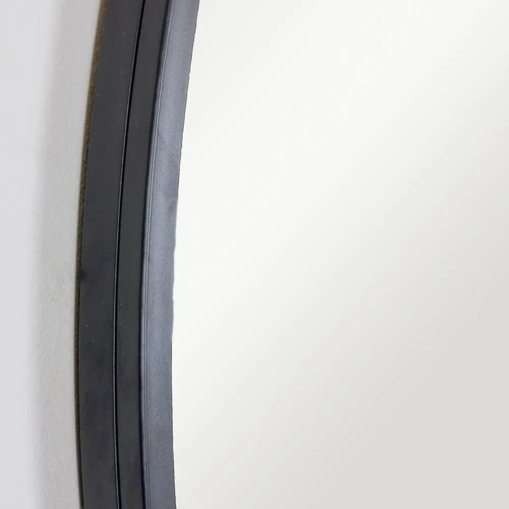 Melody Maison Large Round Black Framed Wall Mirror 80cm X 80cm 2