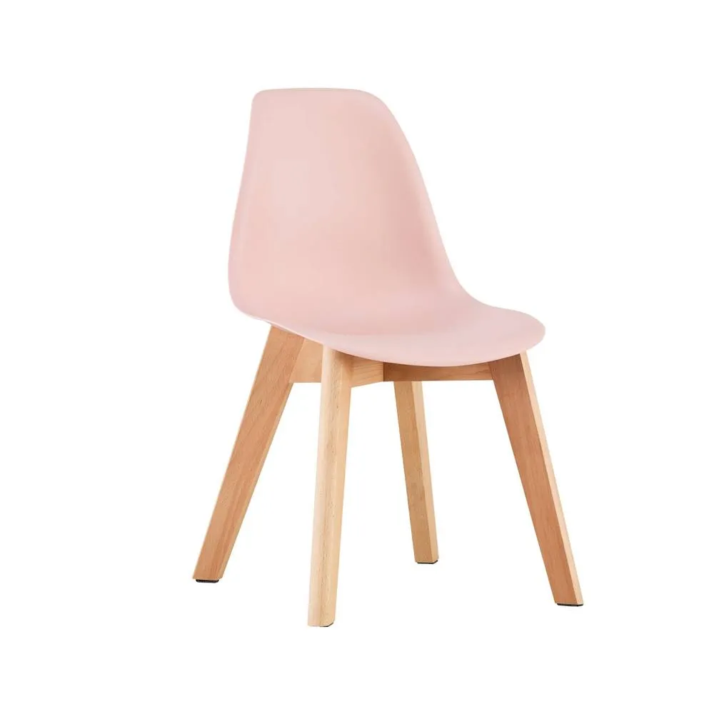 sweeek Set of 2 children's chairs Scandinavian style with beech wood in Pale Pink 2