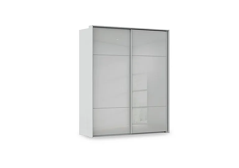 Haven 210cm 2 Door Slider Wardrobe with Glass Doors