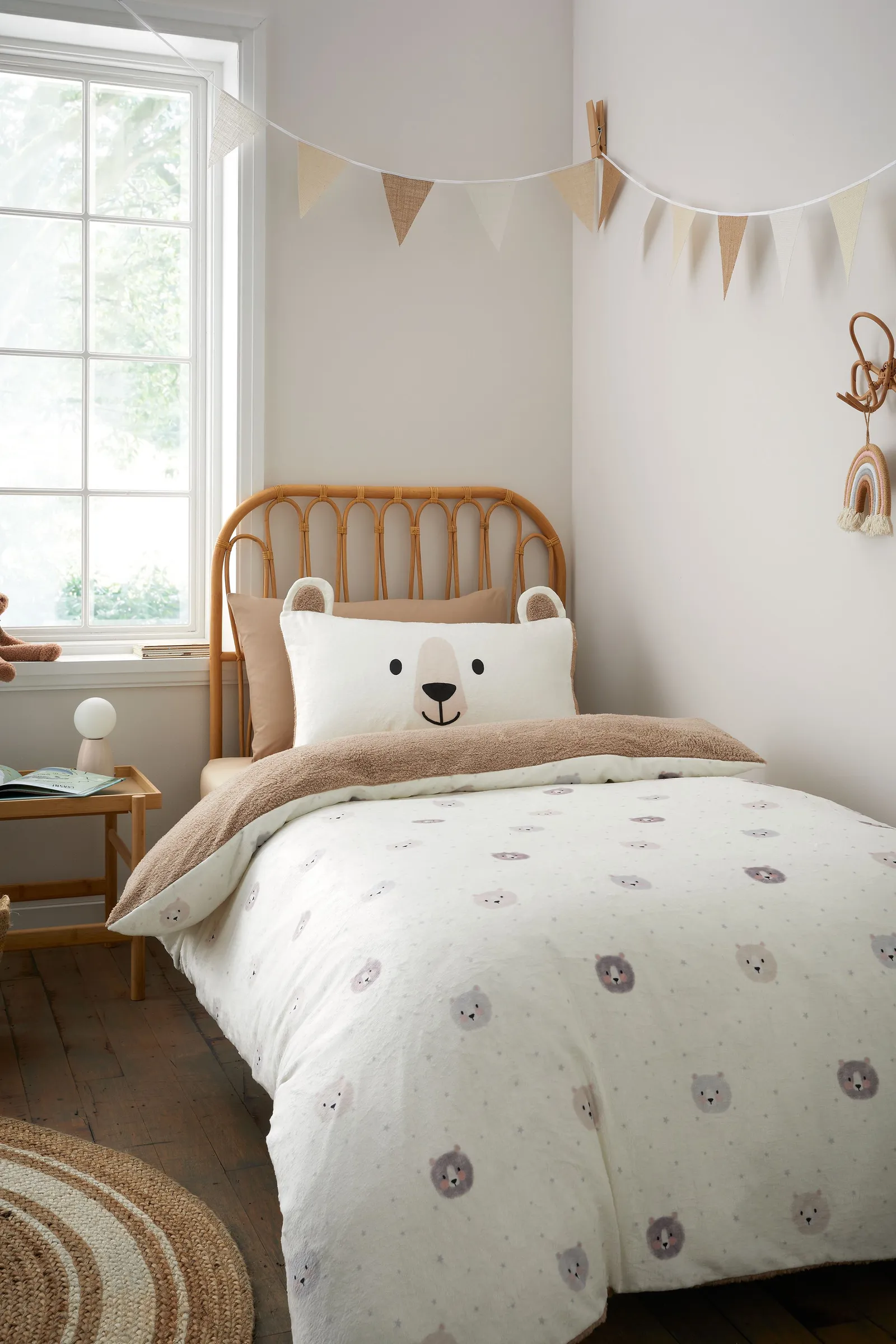 Catherine Lansfield 'Cosy Bear' So Soft Duvet Cover Set in Natural