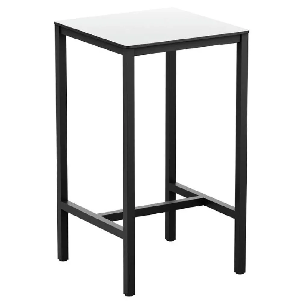 netfurniture Extrema White Poseur Table Black - 69 x 69cm