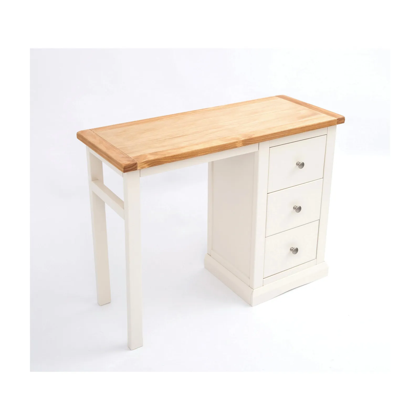 Cabinet Bits Castelli 3 Drawer Desk - Dressing Table Chrome Knob in Off-White 3