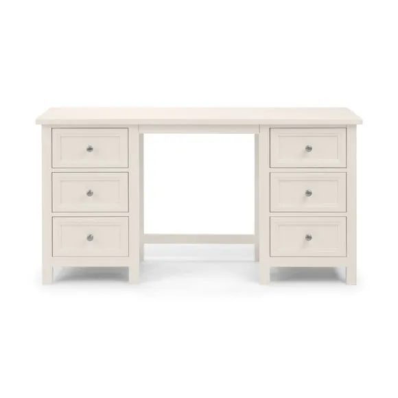 Maine 6 Drawer Dressing Table, White 3