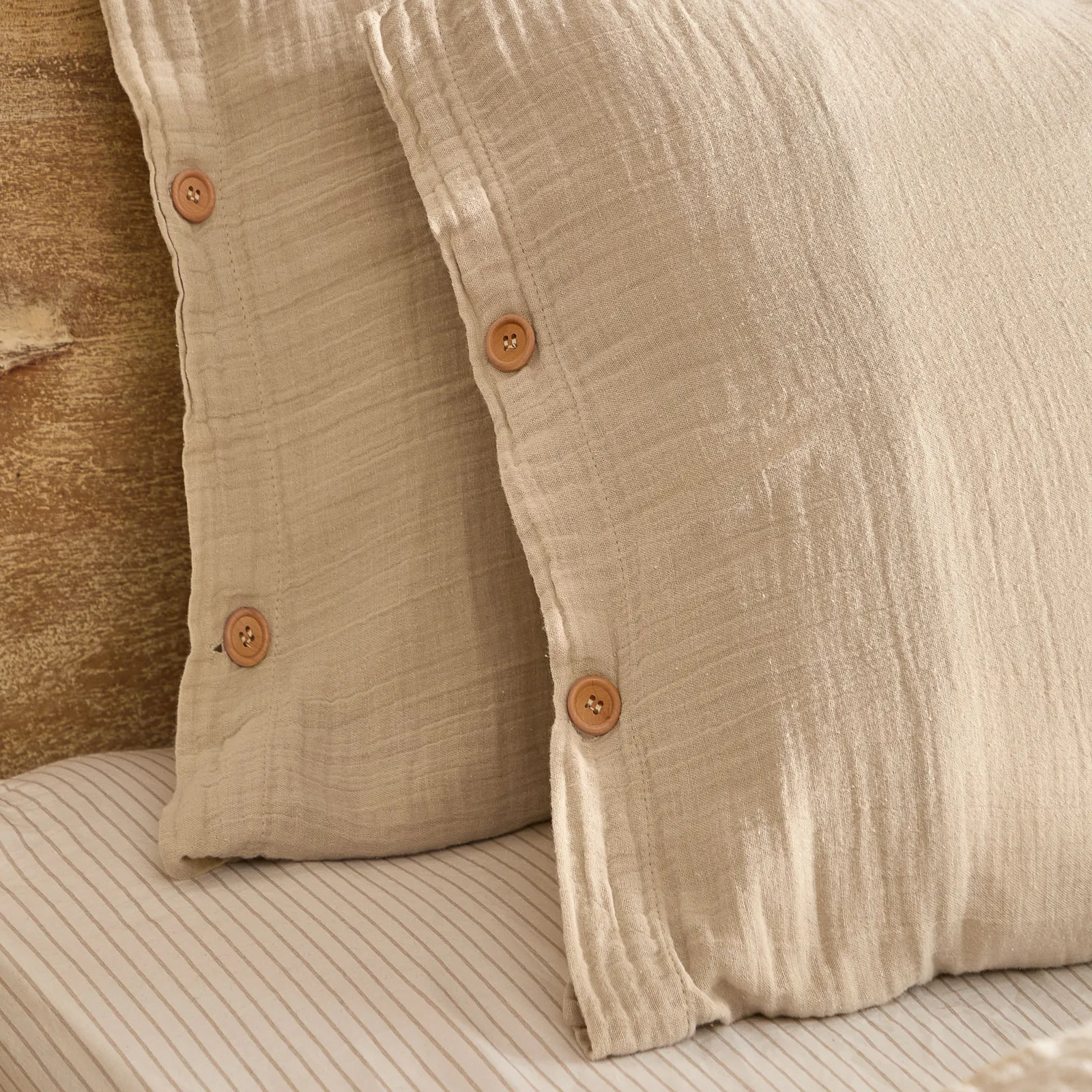 Yard Lark 100% Cotton Muslin Duvet Cover Set in Natural 3