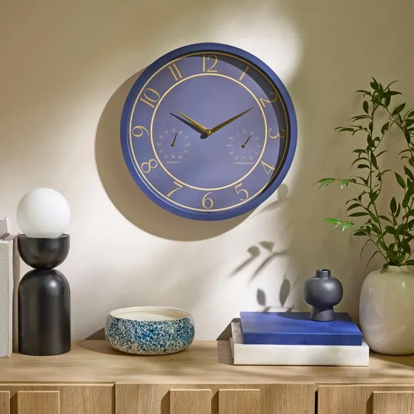 Barometer Indoor Outdoor Round Wall Clock