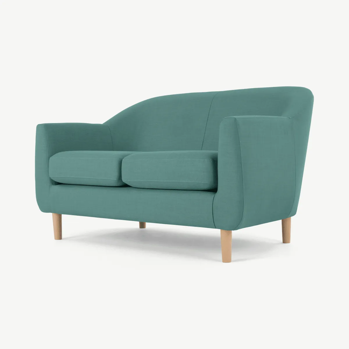 Tubby 2 Seater Sofa, Soft Teal Fabric