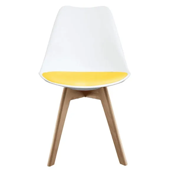 Fusion Living Soho White Plastic Dining Chair with Squared Legs 3