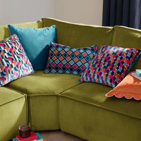Furn. Metro Blocks Velvet Square Cushion 6