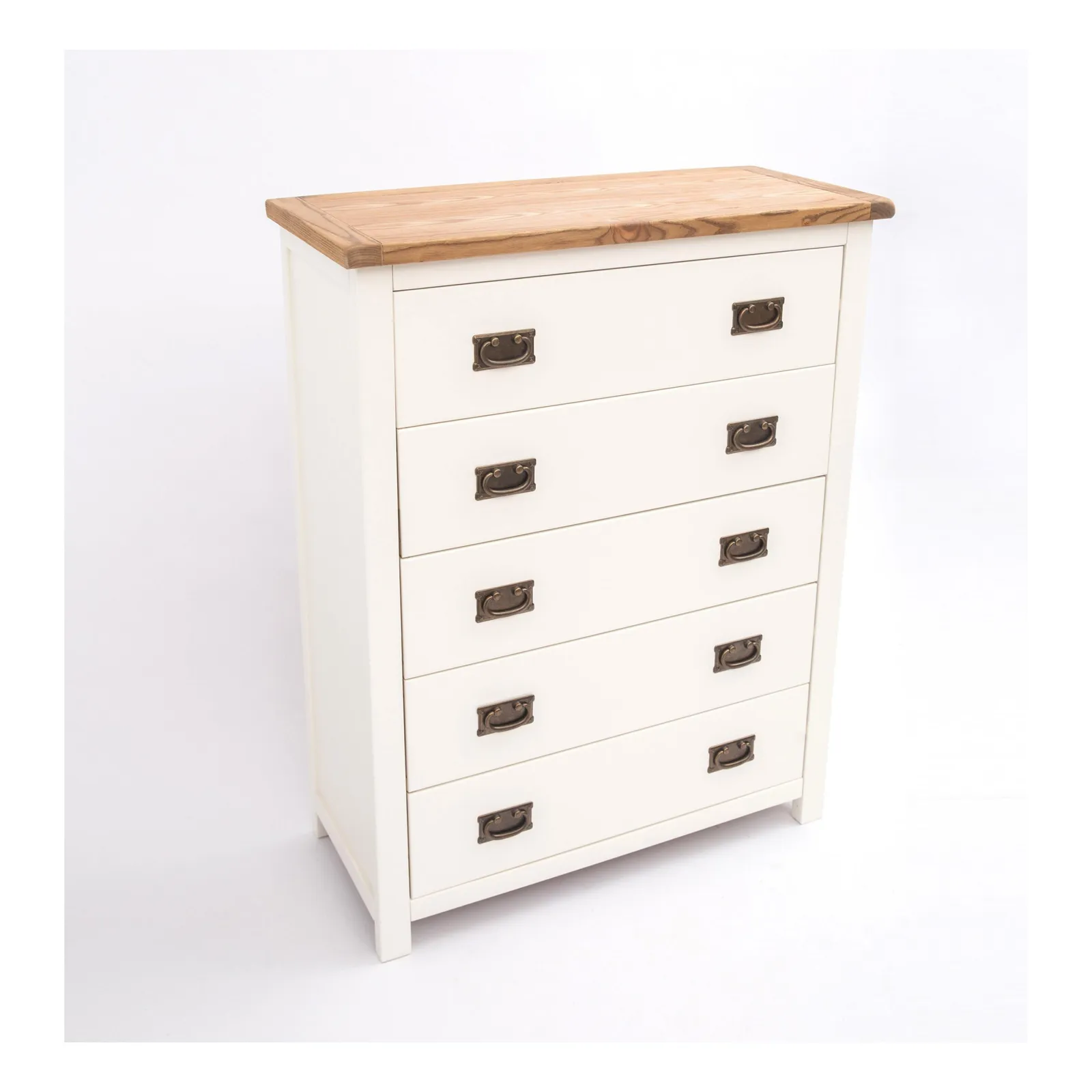 Cabinet Bits Lovere 5 Drawer Chest of Drawers Bras Drop Handle in Off-White 4