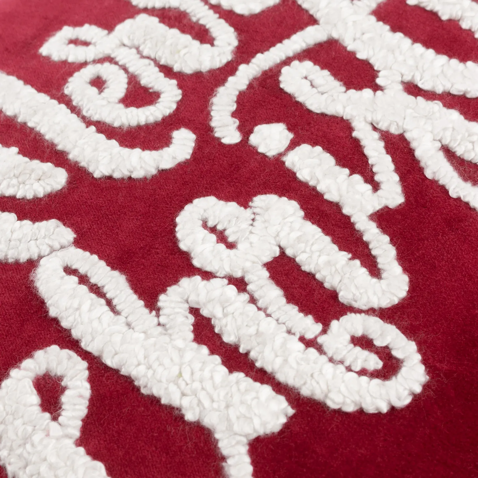 Paoletti Winter Merry Christmas Embroidered Polyester Filled Cushion in Red 4