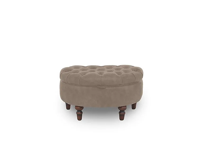 Columbus Fabric Half Moon Footstool - Manhattan Nutmeg