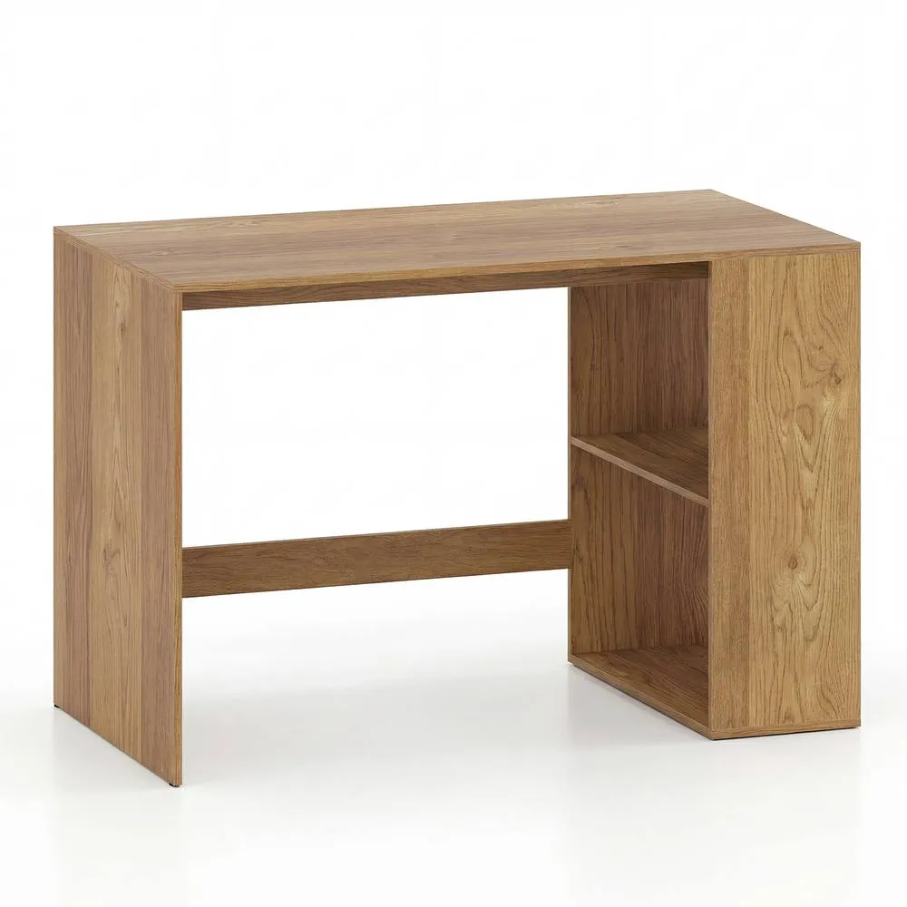 Costway Modern Writing Desk 2 Storage Shelves Workstation in Natural