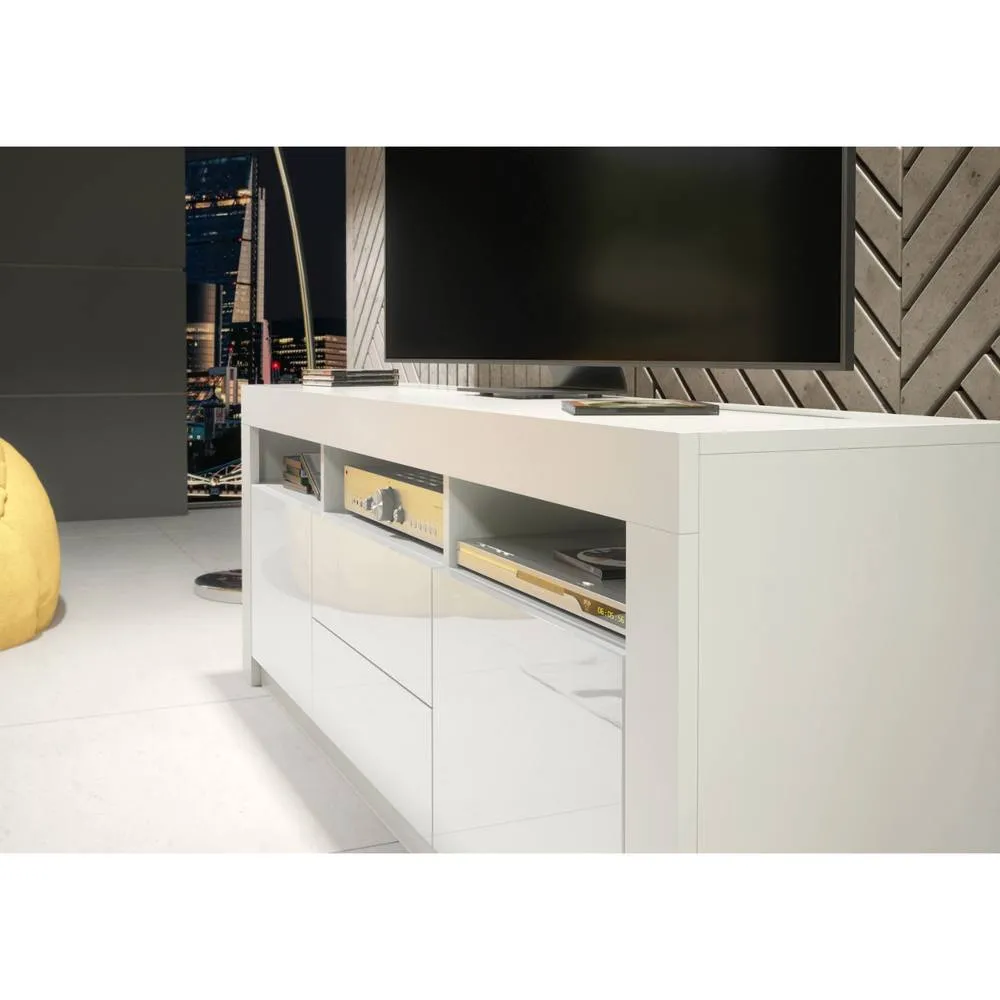 Creative Furniture Shine TV Unit 160cm - White with Gloss Doors 4