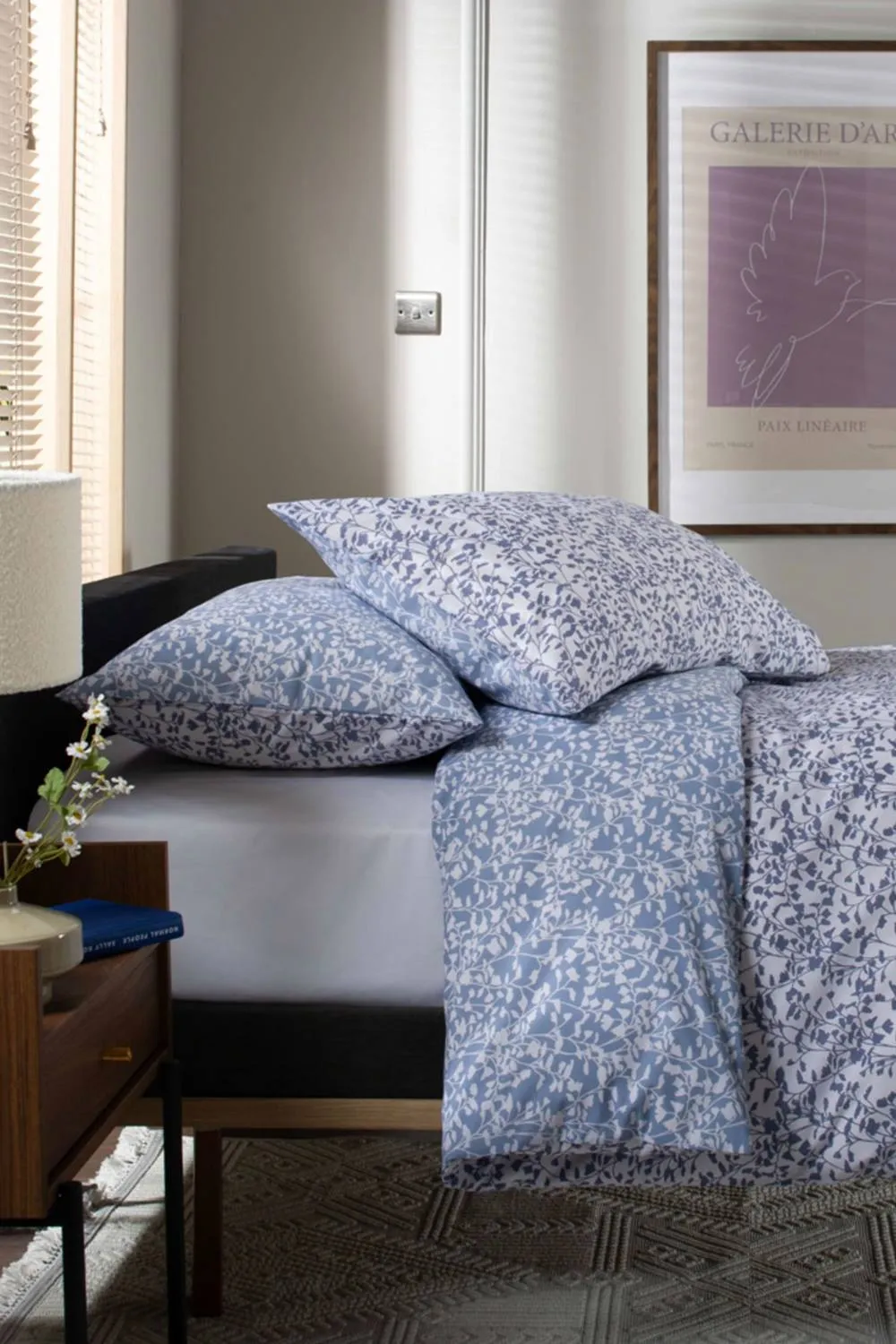 Deyongs Elsie Floral Printed Easy Care Cotton Duvet Set in Blue 4