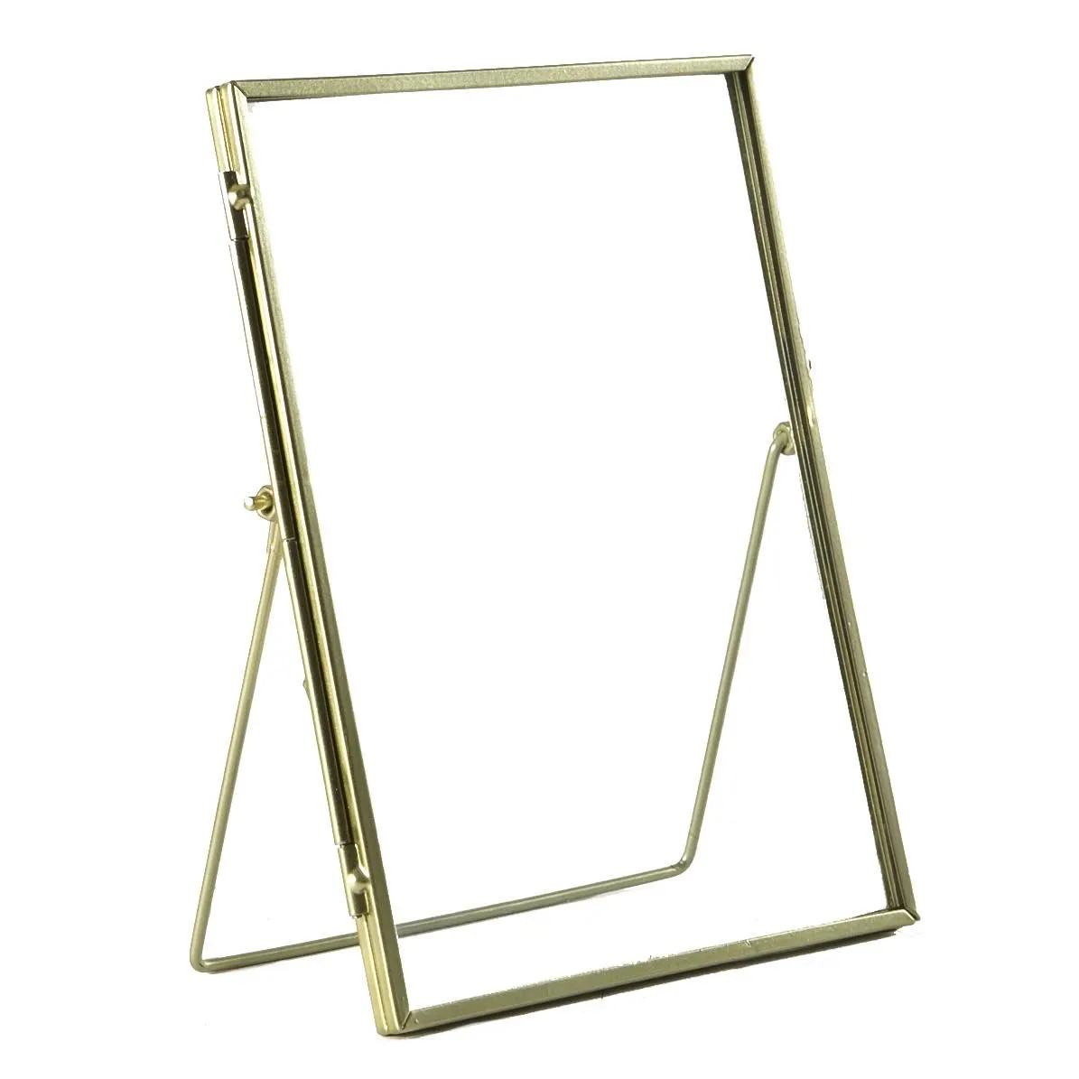Nicola Spring Standing Metal Photo Frame - 6" x 8" - Picture Display Poster Frame in Gold