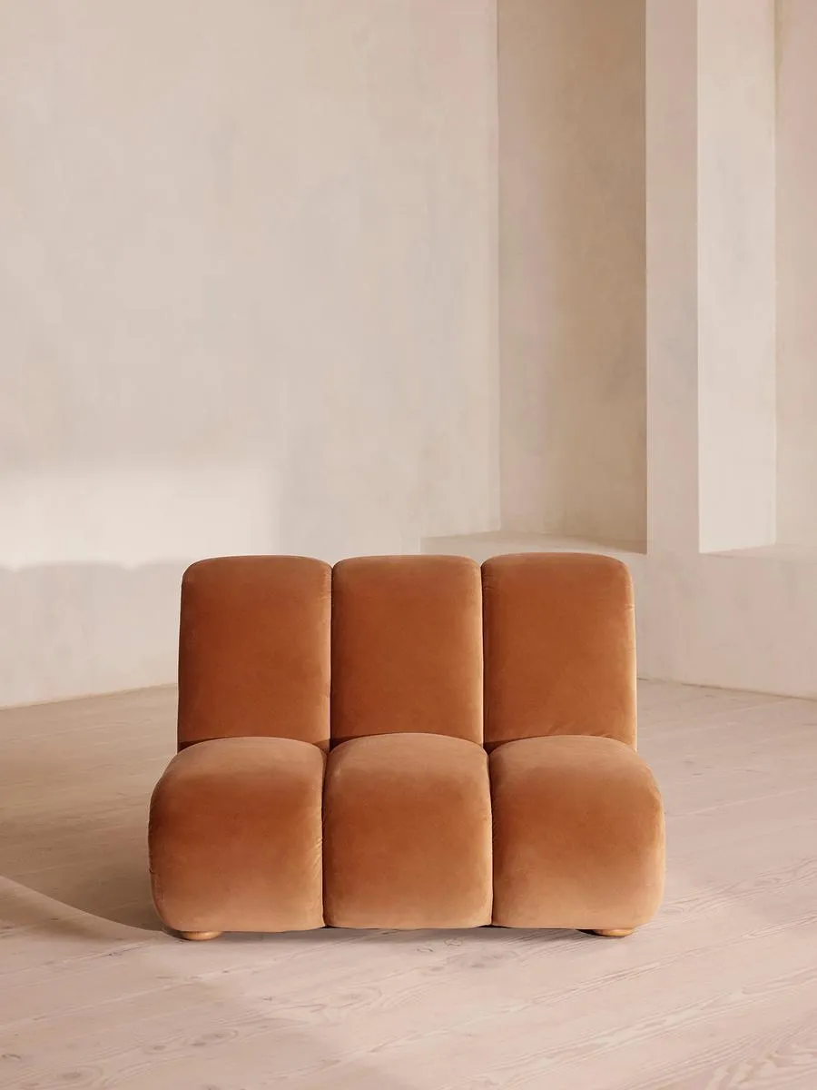 Noelle Modular Armchair, Velvet Antique Rose