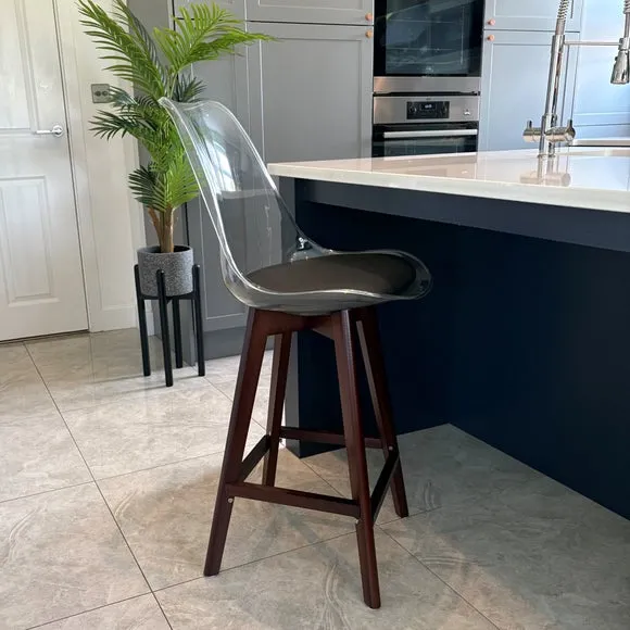 Fusion Living Soho Clear Plastic Bar Stool