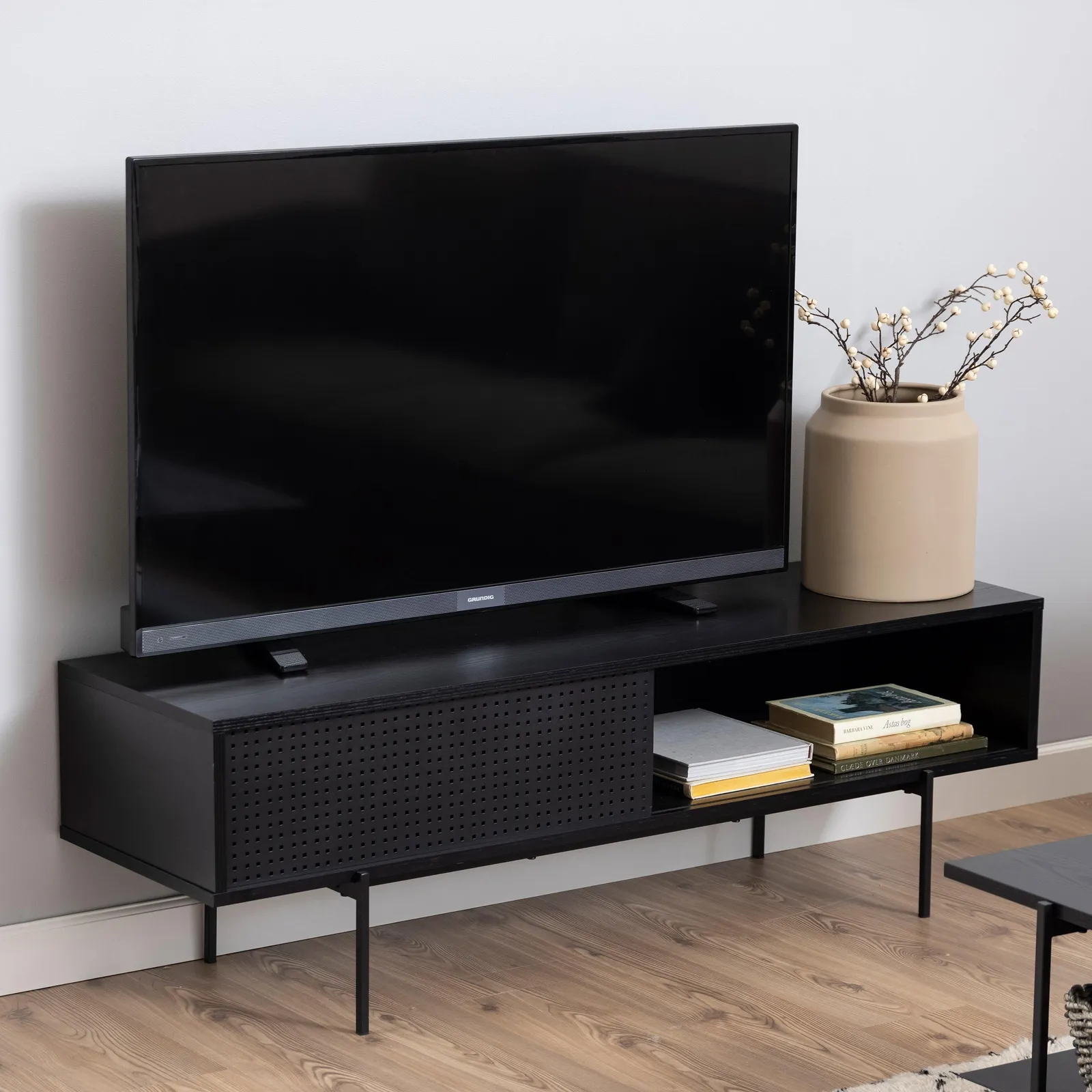 Furniture To Go Angus TV Unit with 1 Sliding Door in Black 6