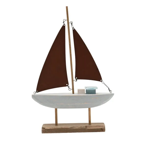 Love Life By The Sea Driftwood & Sea Glass Boat Ornament 4