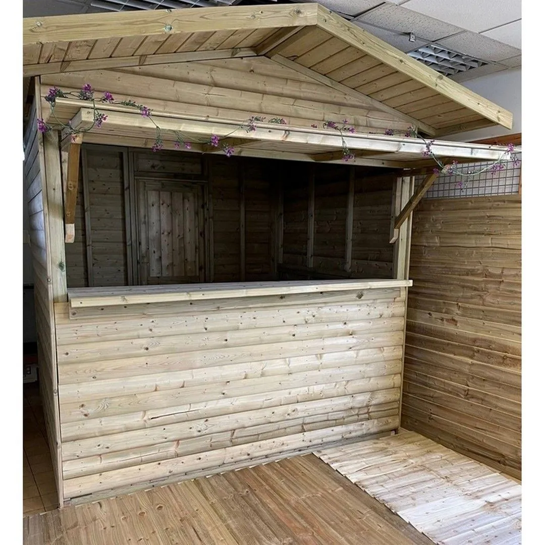 Churnet Valley Garden Furniture Ltd 2.4m x 2m Standard Chalet - Timber - Minimal Assembly Required in Brown