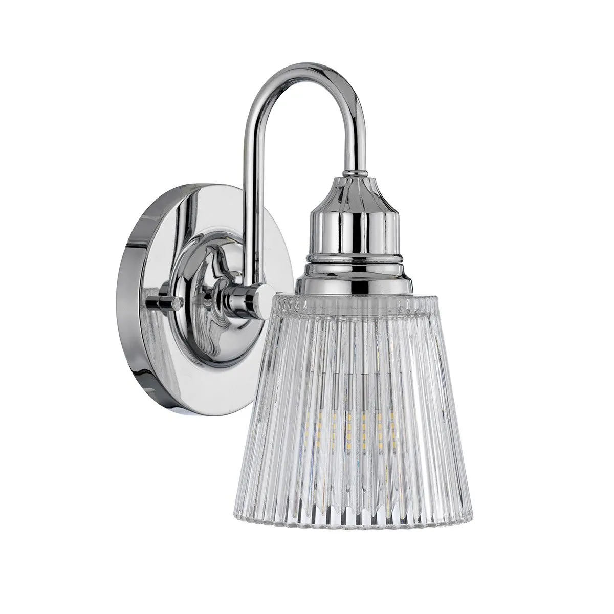Netlighting Addison 1 Light Wall Light Polished Chrome IP44 in Grey 2
