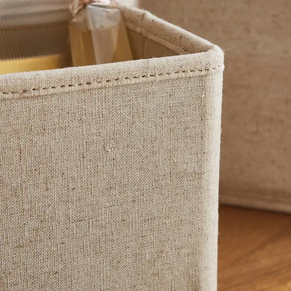 Set of 2 Small Square Linen Blend Drawer Organisers 2
