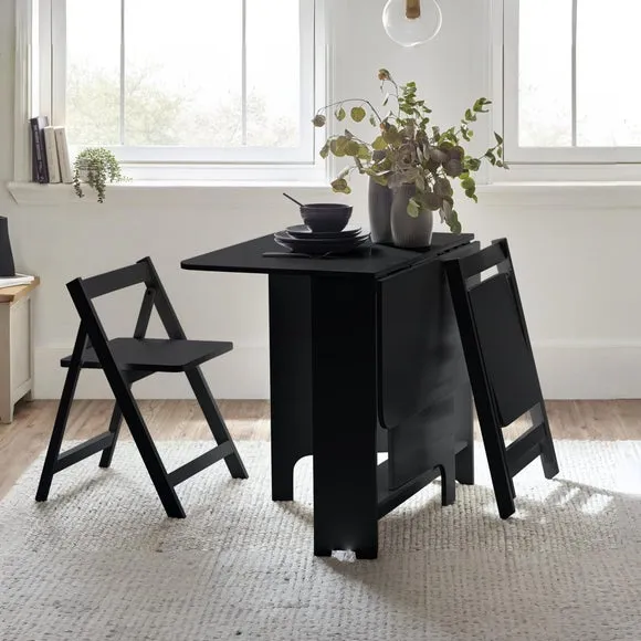 Gatan Gateleg Table With 2 Chairs 2