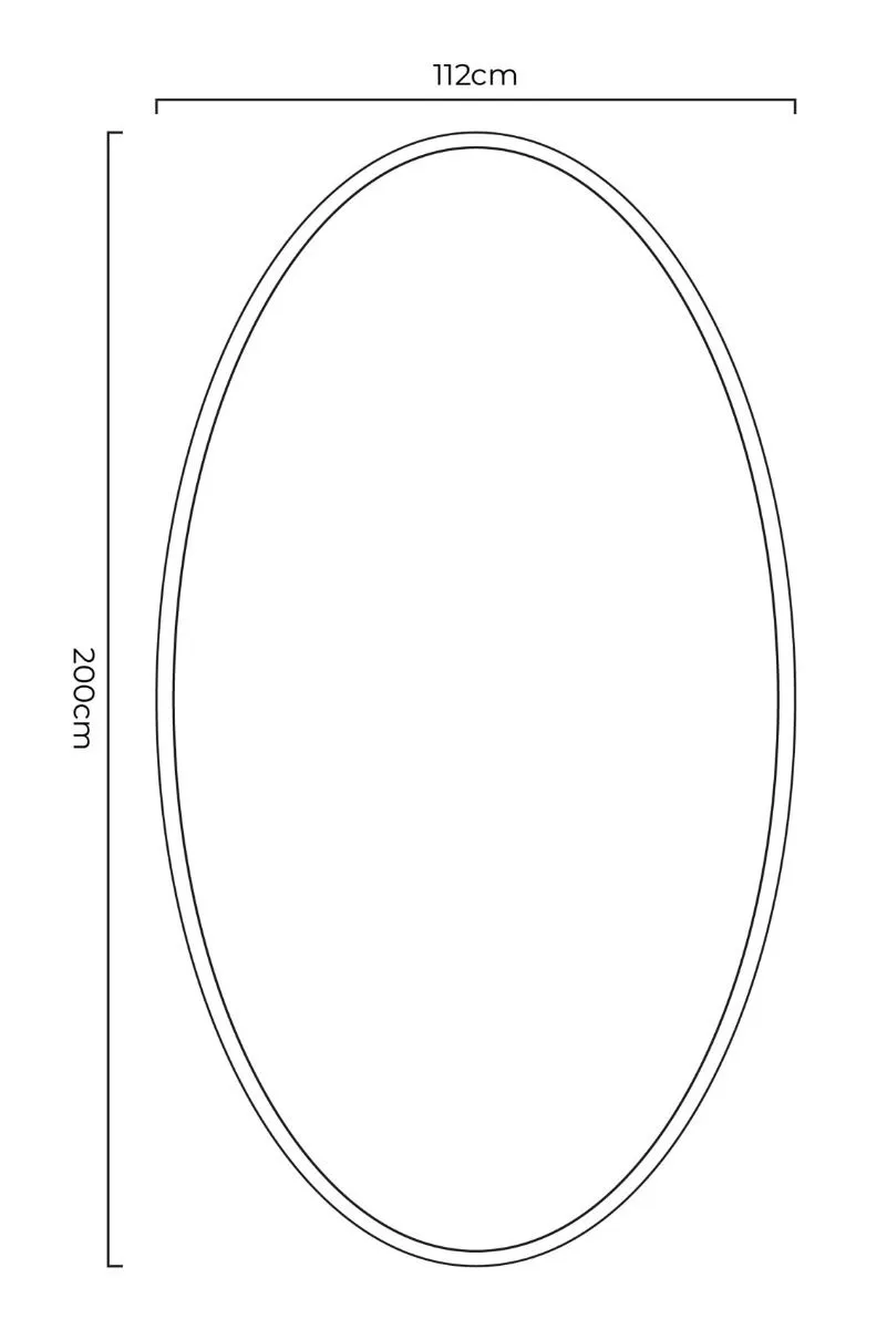 MirrorOutlet Black Metal Framed Oval Garden Wall Mirror 79" X 44" (200 x 112CM) 3