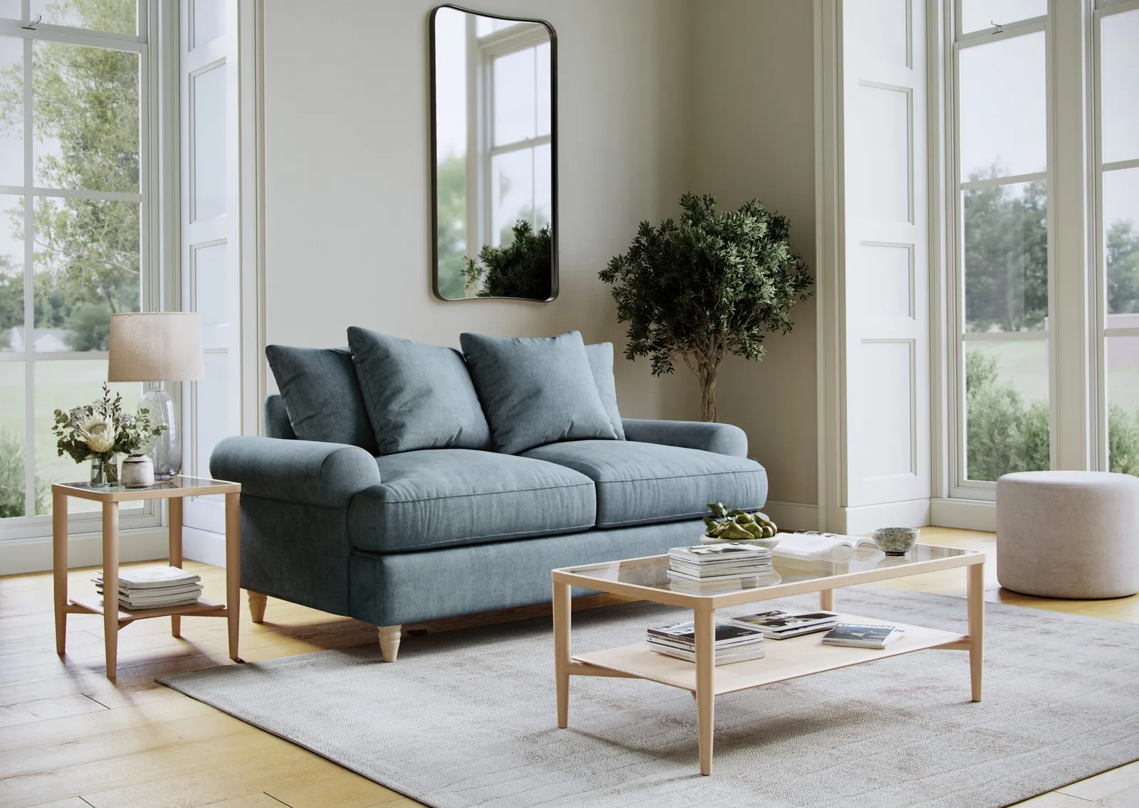 The Great Sofa Company Beatrice Sofa Bed Faro Denim in Blue 2